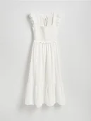 Sukienki - Reserved - Sukienka midi - złamana biel - miniaturka - grafika 1