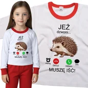 Piżamy dla dziewczynek - Piżama dziecięca Muszę Iść Jeż Dzwoni Jeżyk 86/92 - VoloDonum - miniaturka - grafika 1