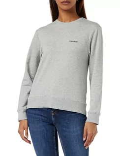 Swetry damskie - Calvin Klein Sweter damski L/S, wrzos szary, XL - grafika 1