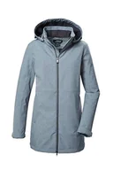 Kurtki damskie - killtec Damska kurtka softshellowa Parka/Softshell z odpinanym kapturem KOW 95 WMN SFTSHLL PRK, szara melanżowa, 40, 41803-000 - miniaturka - grafika 1