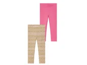 Spodnie i spodenki dla dziewczynek - lupilu® Legginsy termiczne dziewczęce, 2 pary (98/104, Różowy/ we wzory) - miniaturka - grafika 1