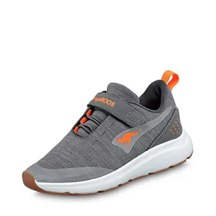 KangaROOS Unisex Kb-hook Ev Sneaker buty dziecięce, szary - Steel Grey Neon Orange 2125-31 EU - Buty dla dziewczynek - miniaturka - grafika 1