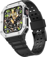 Akcesoria do smartwatchy - INF Pasek do zegarka Apple Watch Czarne srebro 42/44/45 mm - miniaturka - grafika 1