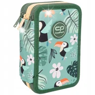 Piórniki - PIÓRNIK TRZYKOMOROWY SZKOLNY Z WYPOSAŻENIEM DLA DZIEWCZYNKI W TUKANY CP - miniaturka - grafika 1