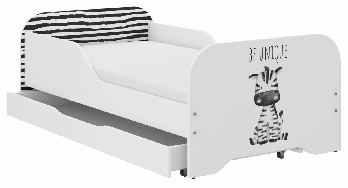 Łóżko dziecięce MIKI 160x80 ZEBRA SAFARI
