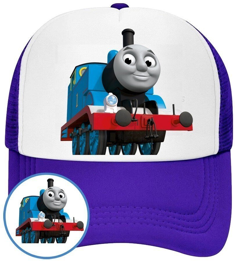 Czapka z Daszkiem Pociąg Niebieska z Nadrukiem Siatka Bejsbolówka