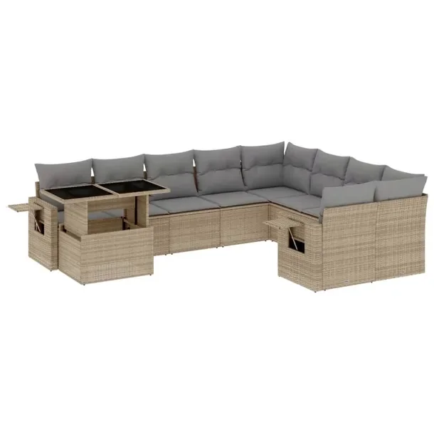 Zestaw mebli ogrodowych modułowych beżowy rattan PE 62 x 62 x 69 cm