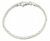 Bransolety męskie - Bransoletka Srebrna Męska Splot Królewski 3,20 mm pr 925 Grawer Gratis - miniaturka - grafika 1