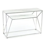 Konsole i sekretarzyki - HowHomely Srebrna konsola Farasin Silver White 120 cm HowHomely IH-1584SW - miniaturka - grafika 1