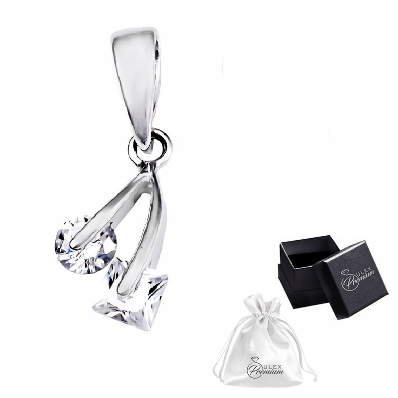 Zawieszka srebrna pr. 925 Wisiorek Polerowany z Cyrkoniami Prezent dla Niej