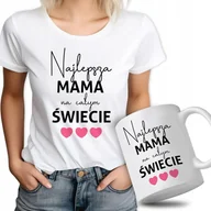 Gadżety dla niej i dla niego - ZESTAW KUBEK KOSZULKA XS NAJLEPSZA MAMA NA ŚWIECIE PREZENT DZIEŃ MATKI WZ - miniaturka - grafika 1
