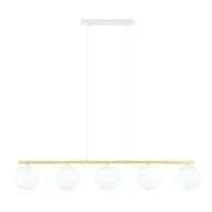 Lampy sufitowe - Allora lampa wisząca 5-punktowa biała/złota/opal 1255/5 - miniaturka - grafika 1