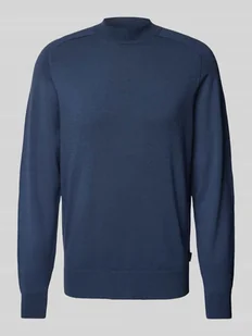 Sweter z dzianiny z detalem z logo męski CK Calvin Klein - Swetry męskie - miniaturka - grafika 1