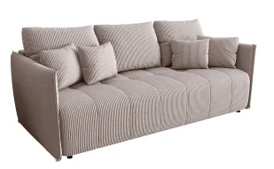 Jasnobeżowa tapicerowana sofa rozkładana E1-W40 - Sofy i kanapy Jasnobeżowa tapicerowana sofa rozkładana E1-W40 - Sofy i kanapy - miniaturka - grafika 1