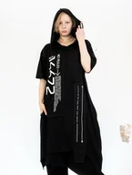 Bluzki damskie - Czarna tunika NO RULES - miniaturka - grafika 1