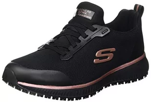 Skechers Damskie sneakersy Squad Sr, Czarna płaska dzianina różowe złoto wykończenie, 39 EU - Sneakersy damskie - miniaturka - grafika 1