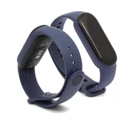 Akcesoria do smartwatchy - Opaska / Pasek Do Smartbanda Xiaomi Mi Band 5 / 6 / 7 Silikonowa Granatowa - miniaturka - grafika 1