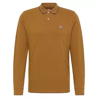 Koszulki męskie - Lee Męska koszulka polo Ls Pique, brązowy, XL - miniaturka - grafika 1