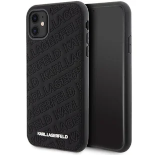 Etui Karl Lagerfeld Quilted K Pattern na iPhone 11 / Xr - czarne - Etui i futerały do telefonów - miniaturka - grafika 1