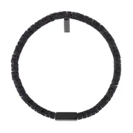 Bransolety męskie - Bransoletka męska czarna lawa i czarna stal. - miniaturka - grafika 1