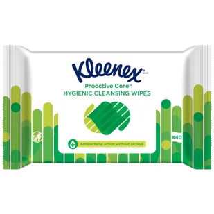 Kleenex, Chusteczki nawilżane antybakteryjne, 40 szt. - Apteczki i materiały opatrunkowe - miniaturka - grafika 1
