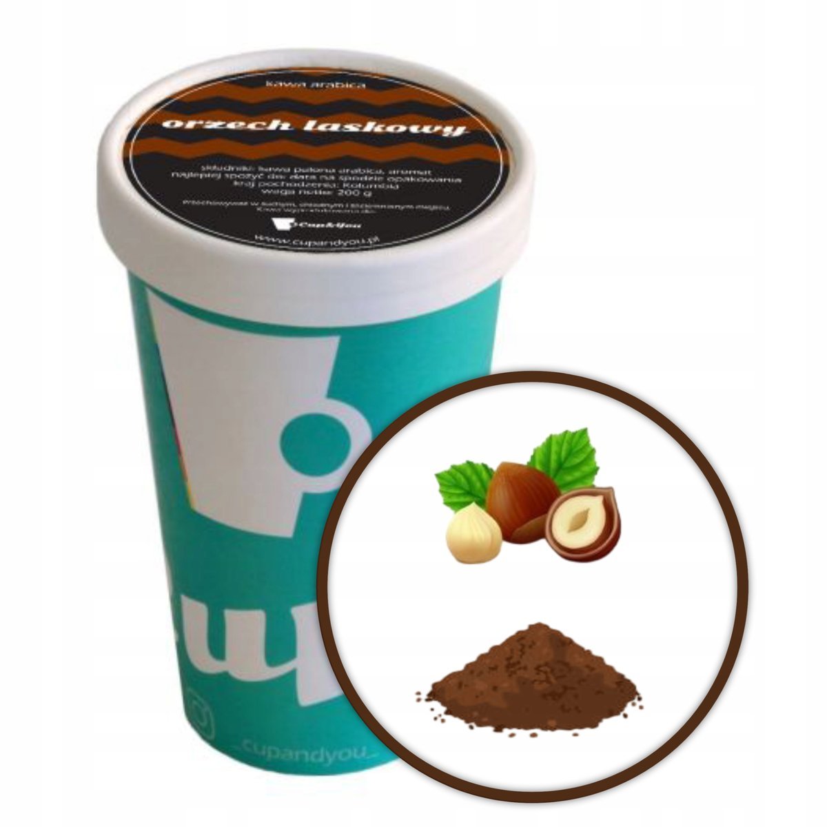 Kawa aromatyzowana smakowa deserowa ORZECH LASKOWY mielona PREMIUM 200g - smakowa uczta dla podniebienia