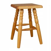 Taborety i hokery - Taboret Kuchenny Stołek Toczony Kwadrat olcha - miniaturka - grafika 1