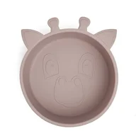 Miseczki i talerzyki dla dzieci - Nuuroo silikonowa miseczka głęboka GIRAF Woodrose - miniaturka - grafika 1