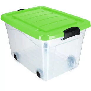 Plastikowy pojemnik na kółkach Vado 40L, zielony - Pudła i pojemniki do przechowywania - miniaturka - grafika 1