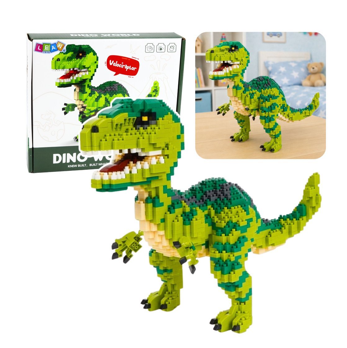 Klocki Konstrukcyjne Dinozaur T Rex Zabawka dla Dzieci z klocków 1457 el.