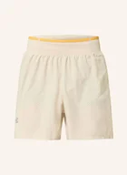 Spodenki damskie - Under Armour Szorty Do Biegania 2 W 1 Trail Run Launch beige - miniaturka - grafika 1