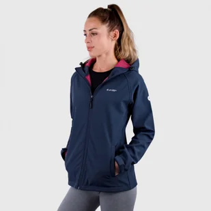 Kurtka Damska Hi-Tec Softshell z Kapturem Granatowa LADYNETI - Kurtki i kamizelki sportowe damskie - miniaturka - grafika 1