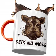 Kubki - Kubek Pomarańczowy Śmieszny Zabawny Dzik Na Masie z Nadrukiem ze Zdjęciem + Opakowanie na prezent (wzór 04) - miniaturka - grafika 1