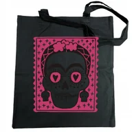 Torby i wózki na zakupy - Torba na zakupy nadruk różowa CZASZKA MEKSYKAŃSKA - miniaturka - grafika 1