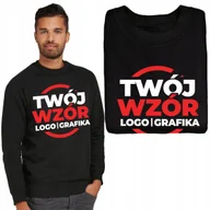 Bluzy męskie - Bluza Męska CZARNA Twoje Zdjęcie Logo L - miniaturka - grafika 1