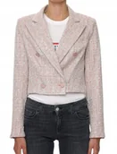 Marynarki i żakiety damskie - Guess Dwurzędowy Damski Krótki Żakiet z Klapami w Kratkę M Gxa - GUESS - miniaturka - grafika 1