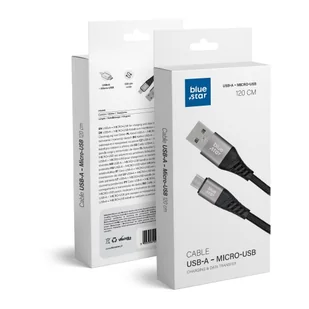 Kabel Blue Star z oplotem ze złączem micro USB 2A - Kable USB - miniaturka - grafika 1