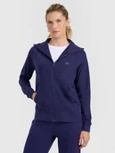 Bluzy damskie - 4F Bluza dresowa rozpinana z kapturem damska - granatowa S - miniaturka - grafika 1