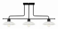 Lampy sufitowe - Lampa sufitowa 3-punktowa loft czarna ze szklanymi kloszami oświetlenie industrialne LED E27 - miniaturka - grafika 1