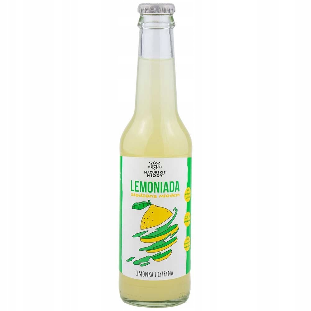 Mazurskie Miody Lemoniada słodzona miodem o smaku cytryna limonka 275 ml