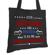 Torby i wózki na zakupy - Torba Bawełniana dla Artysty Czarna Na Prezent ekologiczna Trwały Nadruk - miniaturka - grafika 1