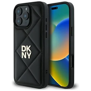 Etui DKNY Quilted Stack Logo do Apple iPhone 16 Pro Max Czarny | Bezpłatny transport - Etui i futerały do telefonów - miniaturka - grafika 1