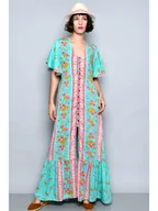 Sukienki - H.H.G. Sukienka w kolorze pomarańczowo-jasnoróżowo-turkusowym - miniaturka - grafika 1