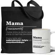 Torby i wózki na zakupy - TORBA BAWEŁNIANA KUBEK BIAŁY KIEDY DEFINICJA SŁOWA MAMA PREZENT DZIEŃ MAMY - miniaturka - grafika 1