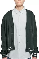 Bluzy męskie - Urban Classics Męska bluza sportowa Boxy Cardigan Sweater, Bottlegreen, S, zielony butelkowy, S - miniaturka - grafika 1