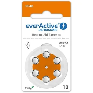 everActive 6 x baterie do aparatów słuchowych everActive ULTRASONIC 13 EVS13 - Baterie i akcesoria - miniaturka - grafika 1