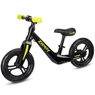 Rowerek Biegowy Bergen ZIPPY Czarno-Limonkowy dla dzieci - Rowerki biegowe - miniaturka - grafika 1