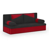 Sofy i kanapy - Kanapa sofa 3 os z funkcją spania sprężyny bonell - POLO czarna/czerwona - miniaturka - grafika 1