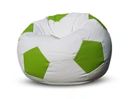 Fotele i pufy dla dzieci - Pufa piłka XL worek biało-zielona - miniaturka - grafika 1