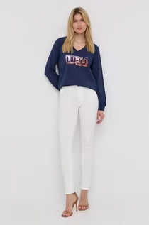 Spodnie damskie - Liu Jo jeansy Bottom Up Divine damskie kolor biały high waist - grafika 1
